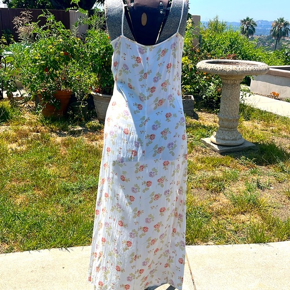 Vintage Laura Ashley White floral maxi slip dress vintage 90’s summer dress szM - Picture 7 of 14